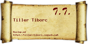 Tiller Tiborc névjegykártya
